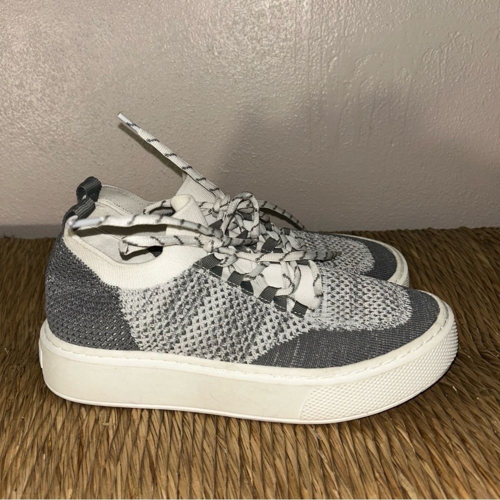 J Slides Gray and White Athletic Shoes